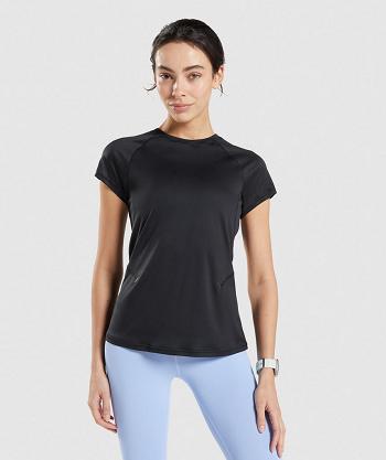 Dámské T Shirts Gymshark Speed Černé | CZ 3261AHK